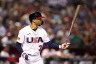 Mookie Betts hit a single in the first inning agains Mitch Bratt